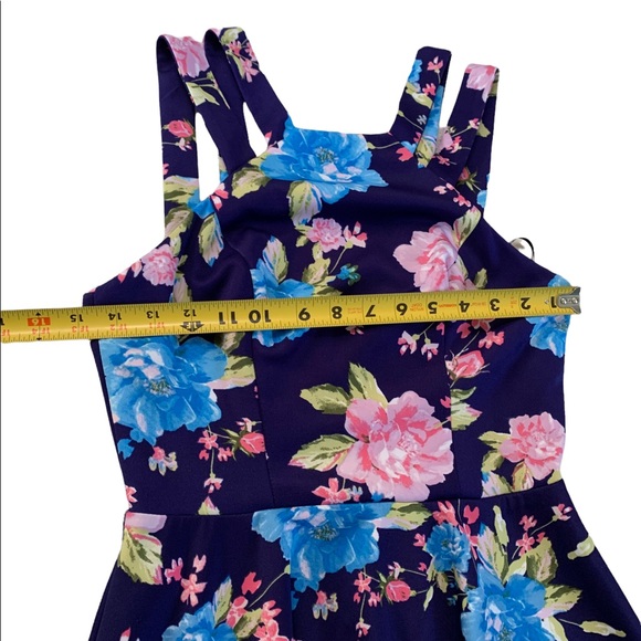 B Darlin Floral Double Strap Fit & Flare Dress Size 7/8 - Picture 7 of 17